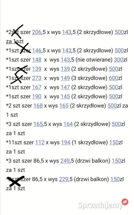 Okna PCV różne wymiary Szczekociny