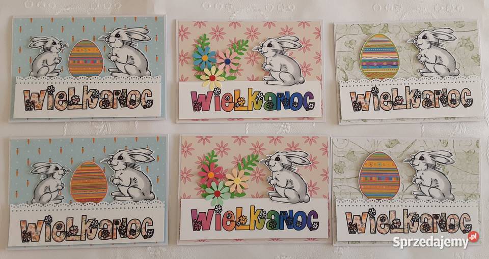 Wielkanoc Kartki ręcznie robione WESOŁE A6 Zbójno