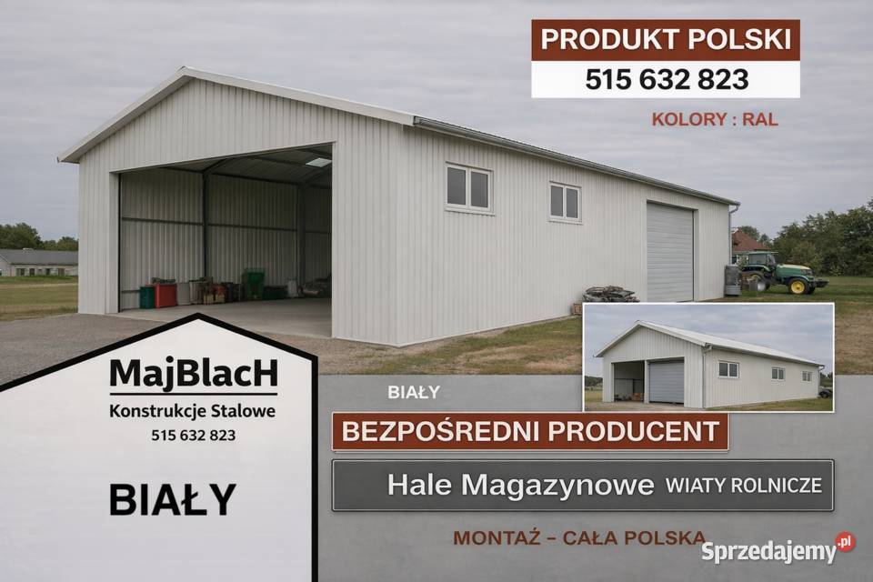 Kolory RAL Hala Wiata Garaż Blaszany RABAT blacha Ostrołęka sprzedam