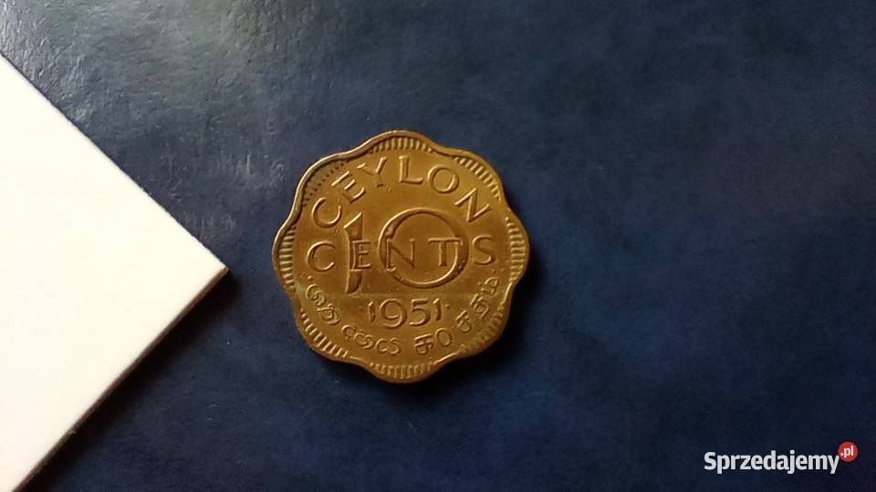 Stare monety 10 cent 1951 Cejlon Lesko
