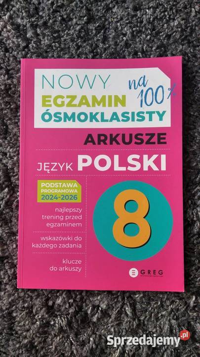 Egzamin ósmoklasisty 2026 język POLSKI Arkusze wielkopolskie Nowy Tomyśl sprzedam