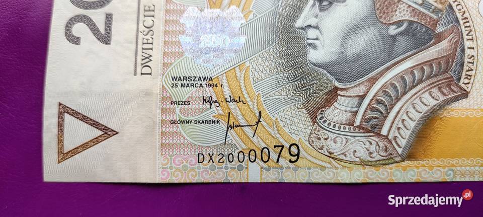 Banknot 200 1994 seria DX Rzadkość UNC 2 Pruszków