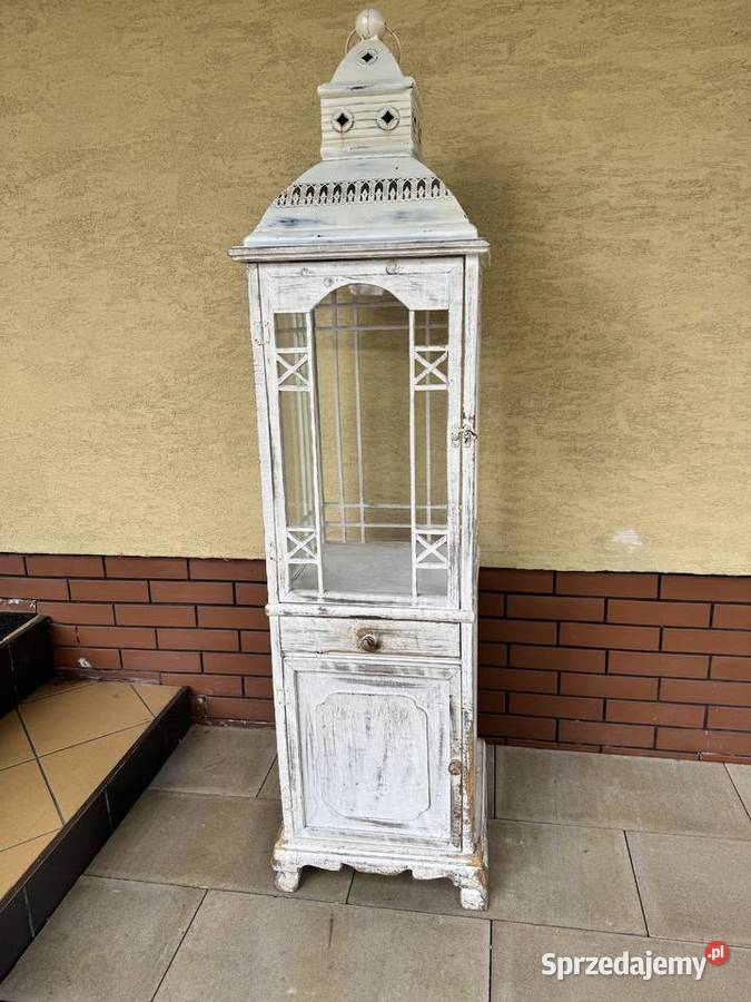 Lampion szafka schaby chic witrynka drewniana