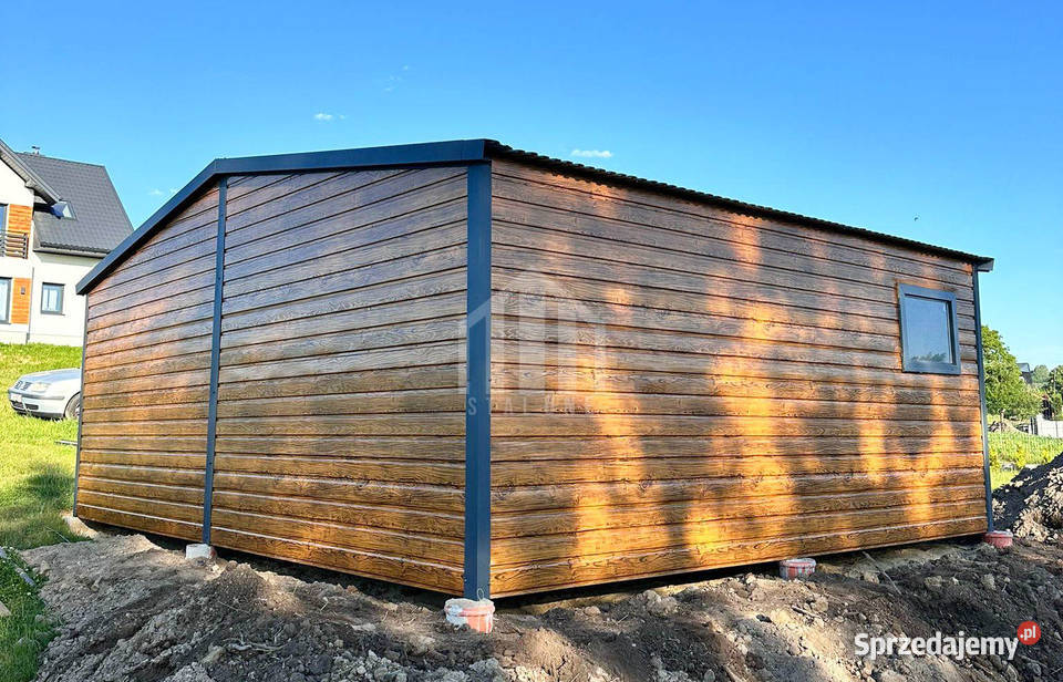 Garaż blaszany 6x5m 2x brama uchylna okno Nieruchomości