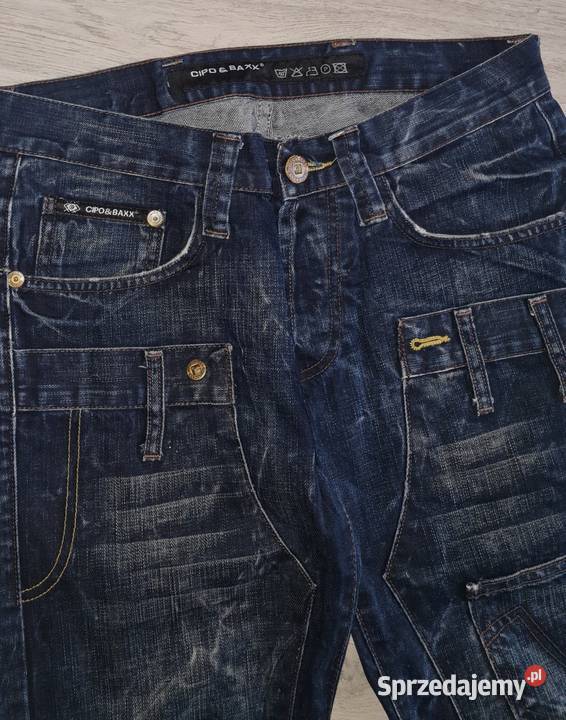 Spodnie chłopiec jeans przecierane granat 164 Łódź