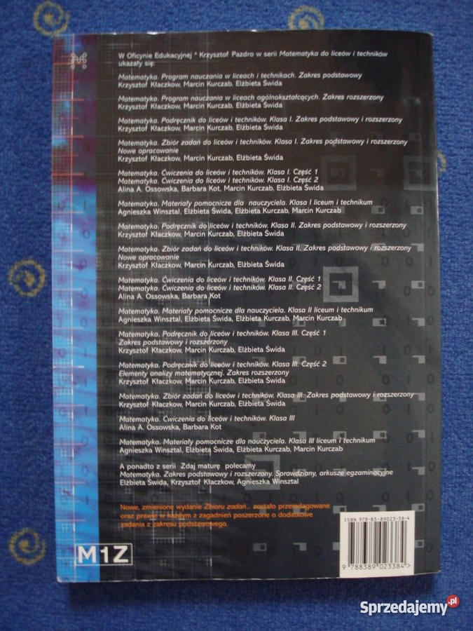Matematyka Podrecznik Do Liceow I Technikow Zakres Podstawowy Klasa 1 Matematyka. Zbiór zadań do liceów i techników. Klasa I. Zakres