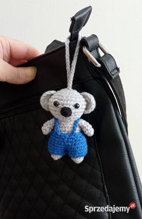 Miś koala wykonany na szydełku brelok zawieszka
