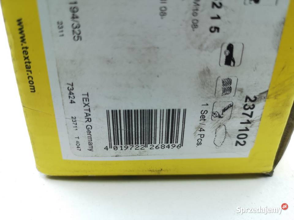 KLOCKI HAMULCOWE PRZÓD TEXTAR ALFA ROMEO MITO 08 Klocki hamulcowe