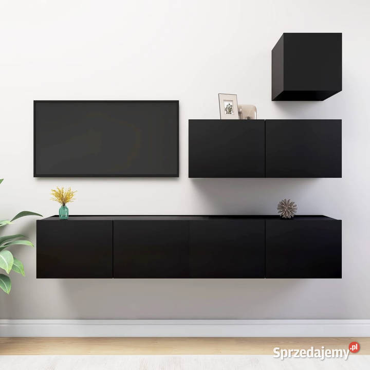 4cz zestaw szafek TV czarny materiał mazowieckie Warszawa
