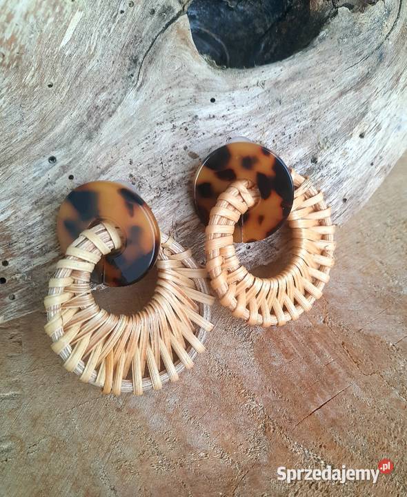 Nowe kolczyki na sztyft wiklina naturalna Gdańsk