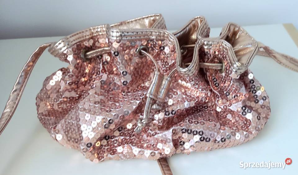 Torebka sakiewka worek damski cekiny na pasku Worek  Poznań