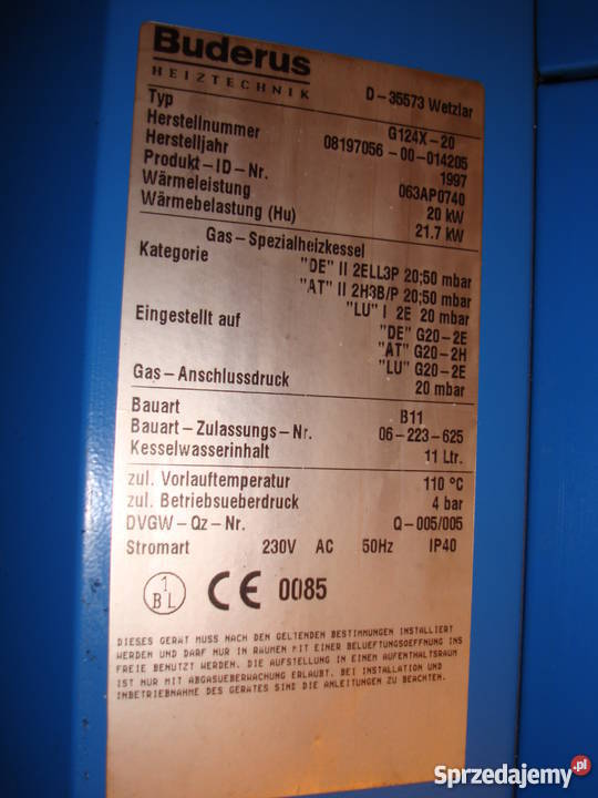 Piec CO Buderus z zasobnikiem CWU Pozostałe sprzedam
