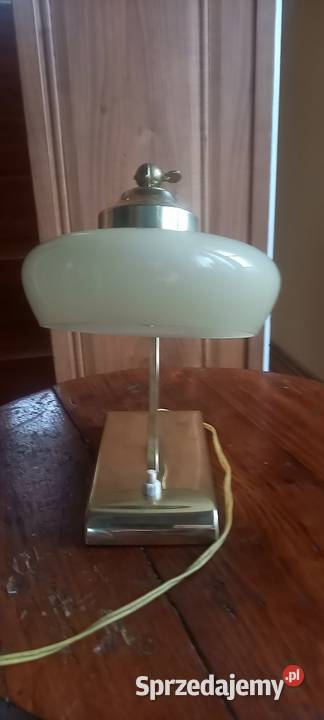 Lampka w stylu Art Deco z mosiądzu klosz beret łódzkie sprzedam