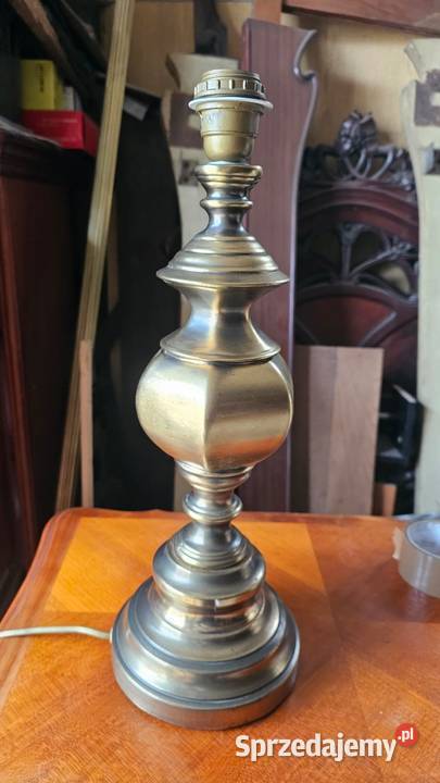 Lampa stołowa vintage ozdobna z abażurem Wałbrzych