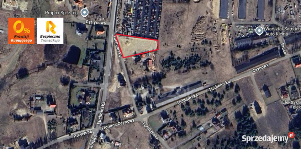 sprzedaży gruntu Chwaszczyno 2630m2 369zł/m2