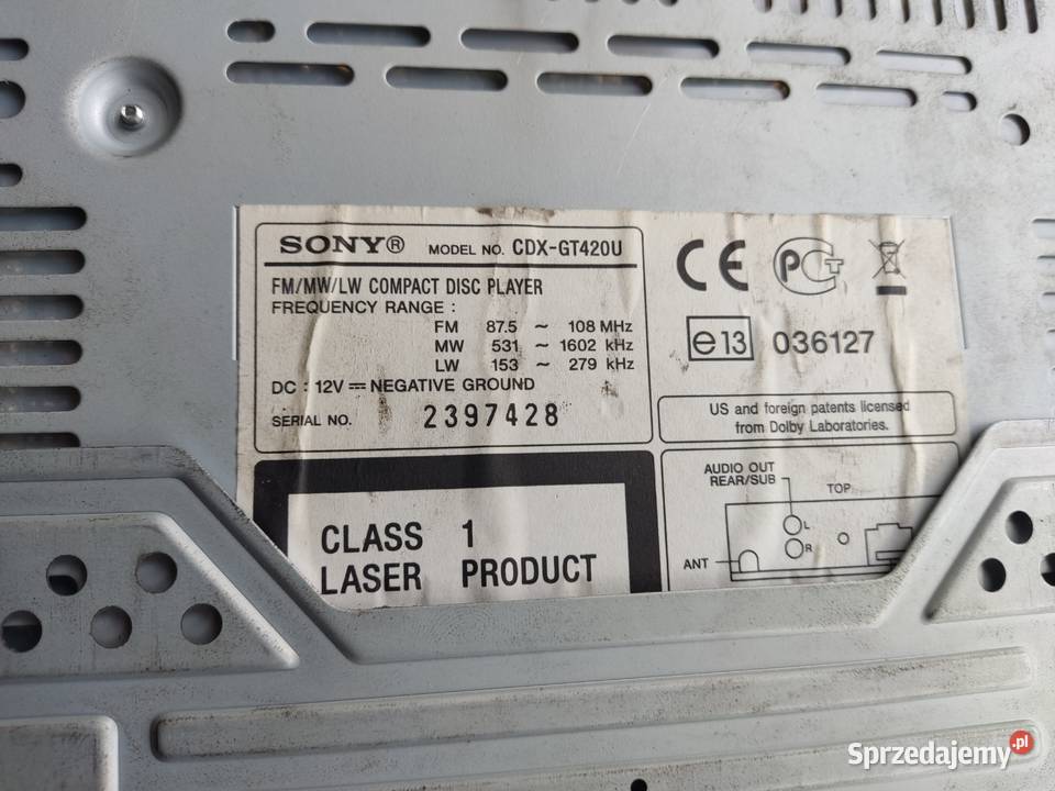 Radio SONY CDXGT420U z USB Białystok