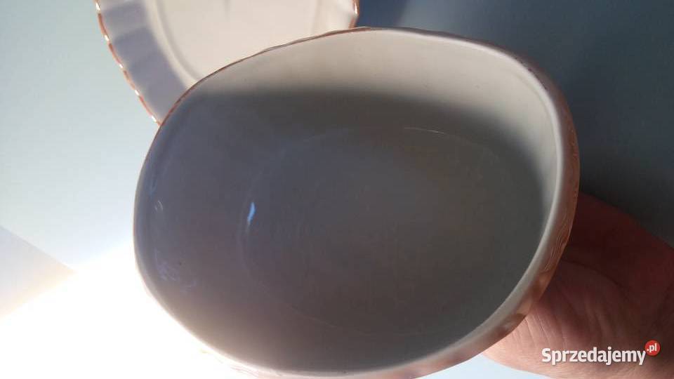 Maselnica art deco porcelana iryzowana sygnowana Łódź