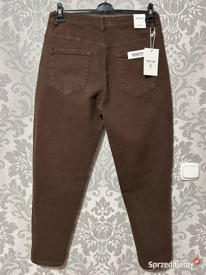 Czekoladowe dżinsy Mom Fit 3XL Moon Girl brązowy/beżowy Warszawa