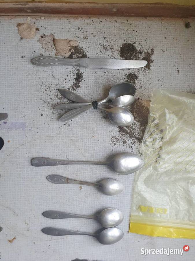 Sztućce aluminiowe stare PRL vintage mazowieckie