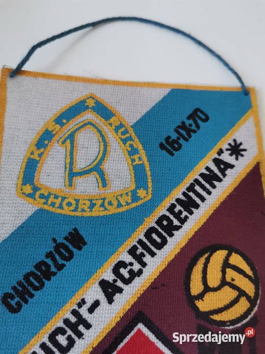 Stary proporczyk Ruch Chorzów AC Fiorentina Katowice