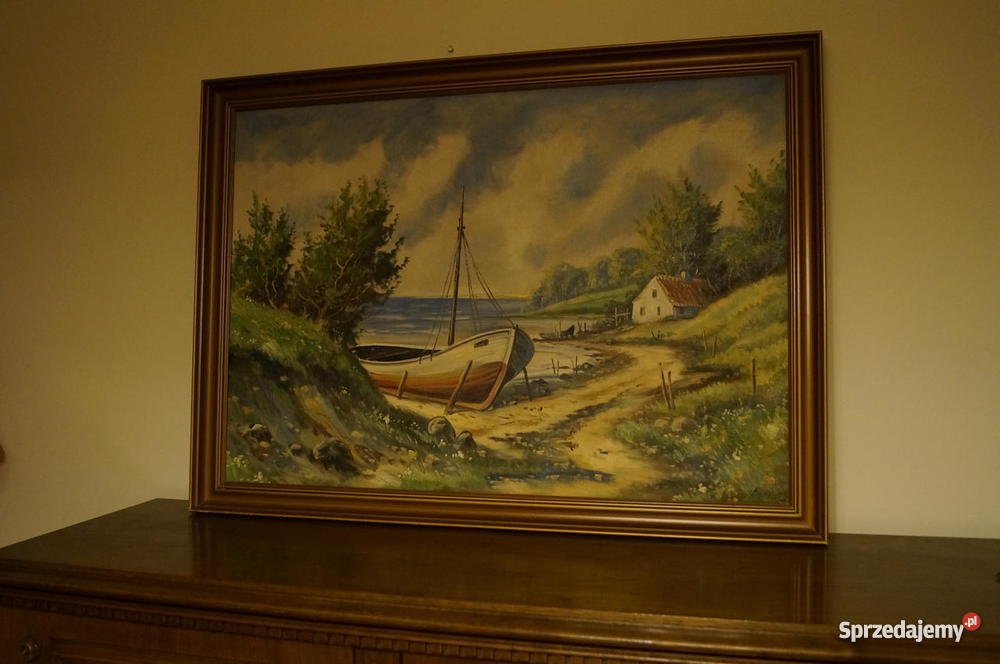 obraz pejzaż olejowy przywieziony z Dani Słupsk sprzedam