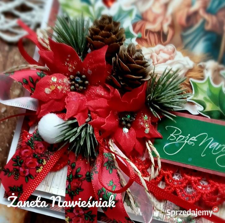 BOŻE NARODZENIE KARTKA świąteczna ręcznie Mszana Dolna sprzedam