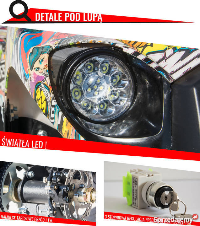 MINI QUAD ELEKTRYCZNY M9 800W LED REGPRĘD Salon Wrocław