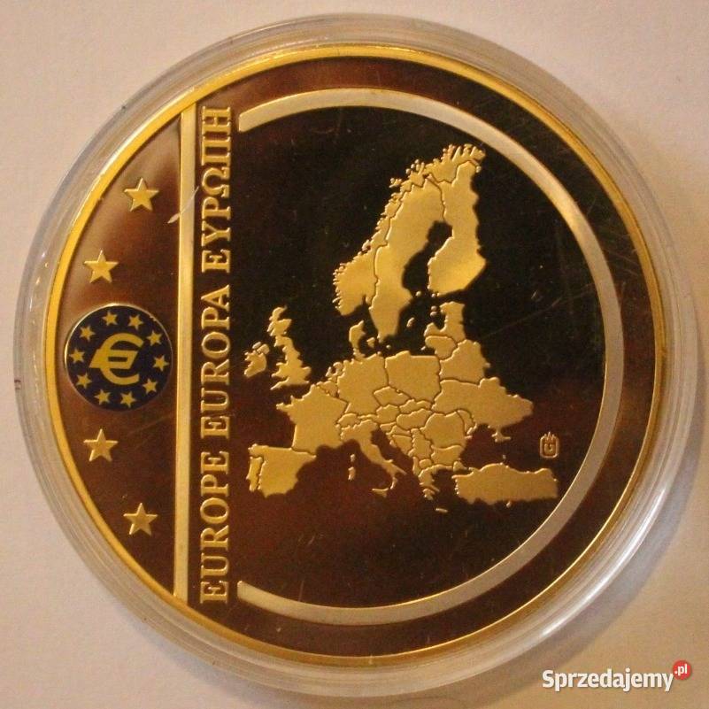 OLBRZYM GIGANT Moneta z Banknotem 500 Euro Złoto Sosnowiec