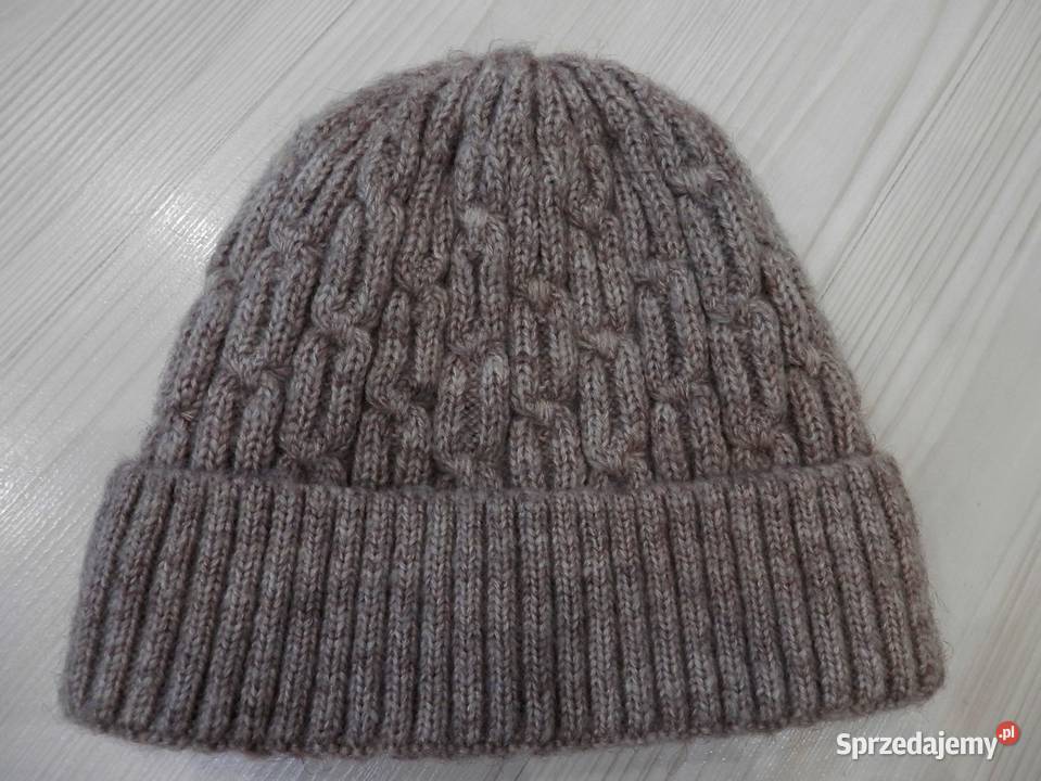 Czapka Wełniana Wełna Wiskoza Beanie Warkocze podlaskie Łomża sprzedam