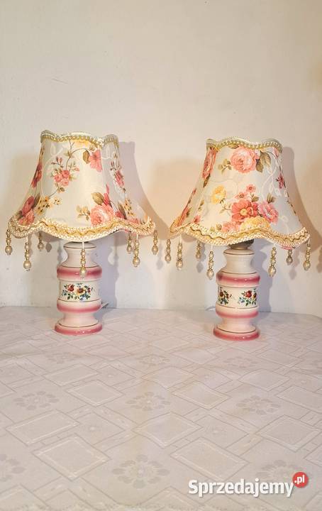 dwie porcelanowe włoskie lampki nocne vintage Warszawa