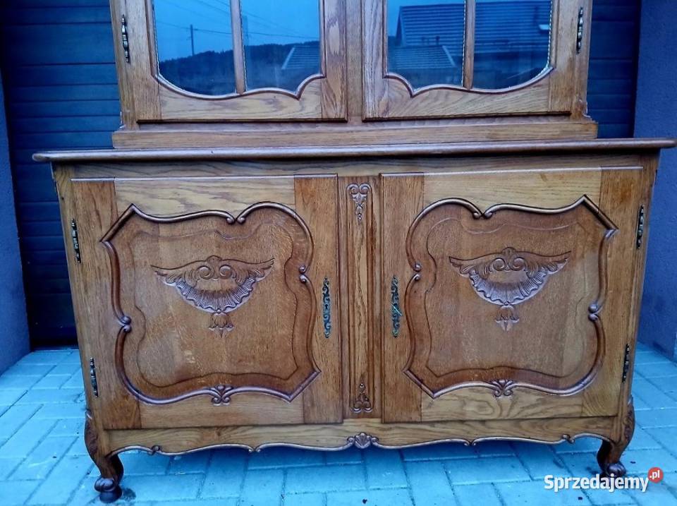 Witryna Ludwikowska Biblioteczka Komoda Stylowa Kredensy i witryny Kamienna Góra sprzedam