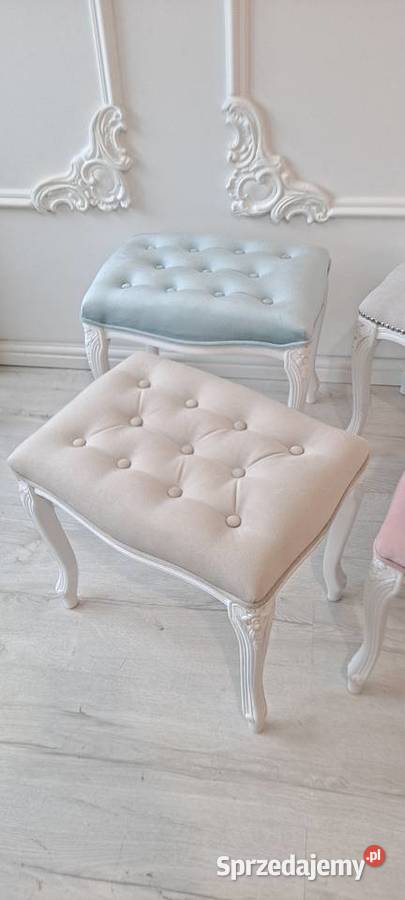 Stylowa pikowana pufa podnóżek Shabby Chic 47cm Pufy i podnóżki zachodniopomorskie Szczecin