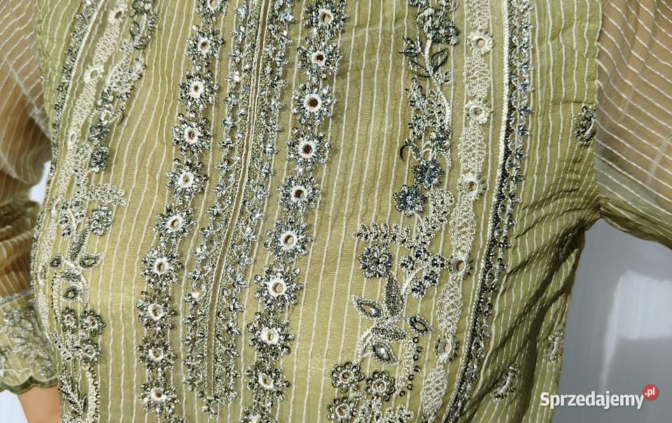 Długa zielona tunika S 36 orient Bollywood