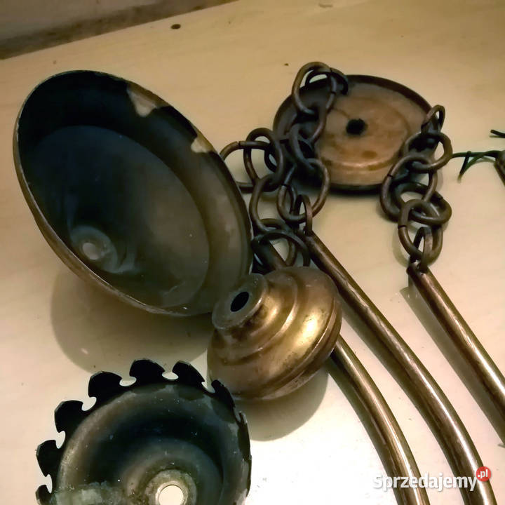 Elementy mosiężne do starej lampy