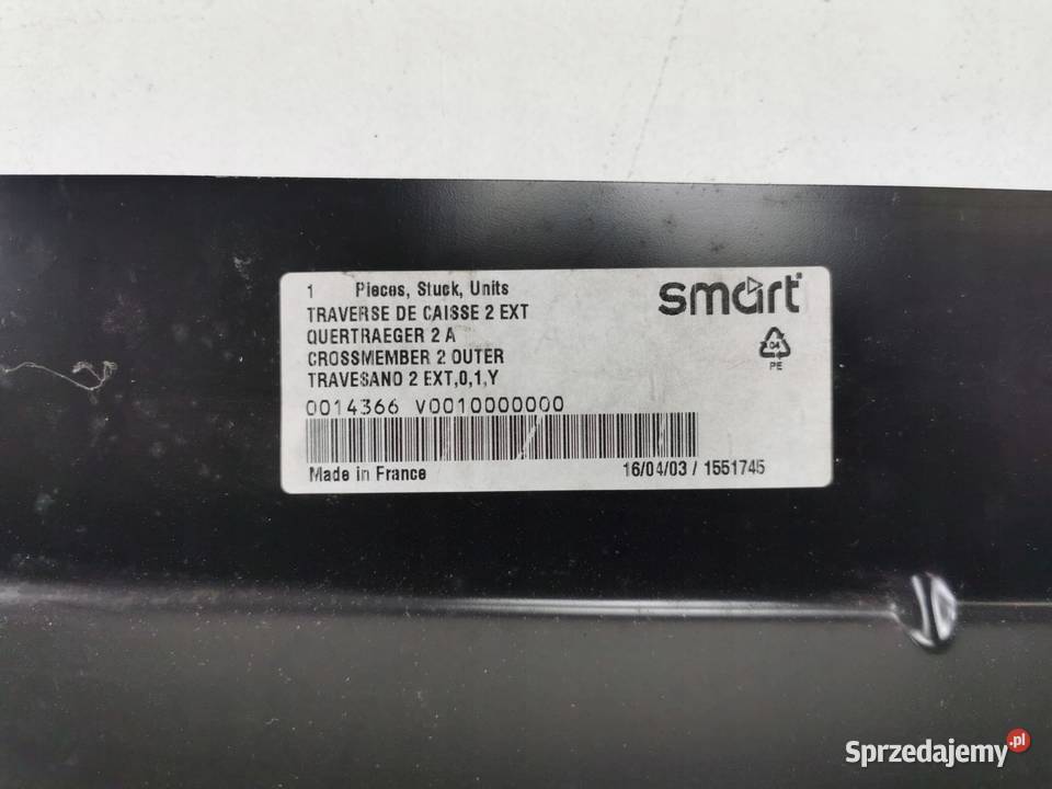 POPRZECZKA PODŁOGI PRZÓD SMART 452 ROADSTER NOWA osobowe Ramiona wycieraczek sprzedam