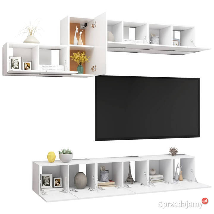 7cz zestaw szafek TV biały materiał Warszawa sprzedam
