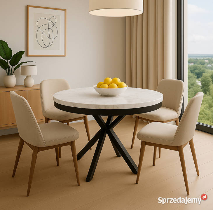 Stół rozkładany Nero z obręczą różne kolory i wielkopolskie Tarchały Małe