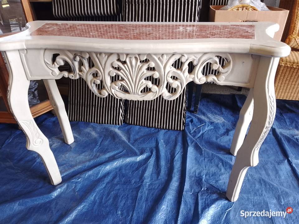 Konsola stolik przyścienny z kamiennym blatem Stolno