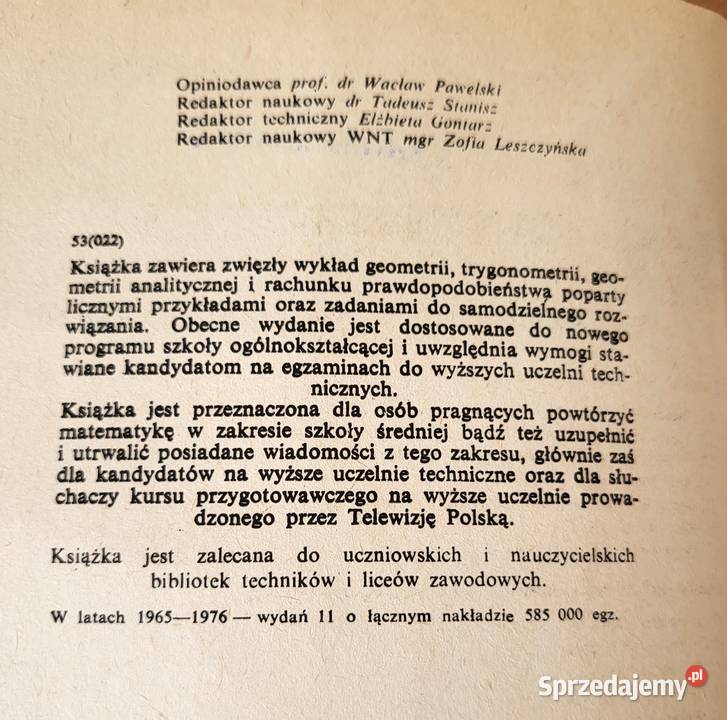 Matematyka kandydatów na wyższe uczelnie