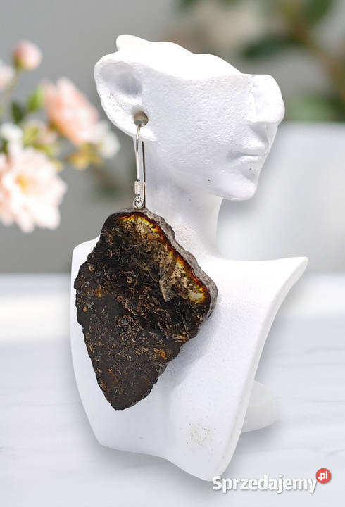 Kolczyki z BURSZTYNU bursztyn plaster cytryna z Kolczyki Warszawa