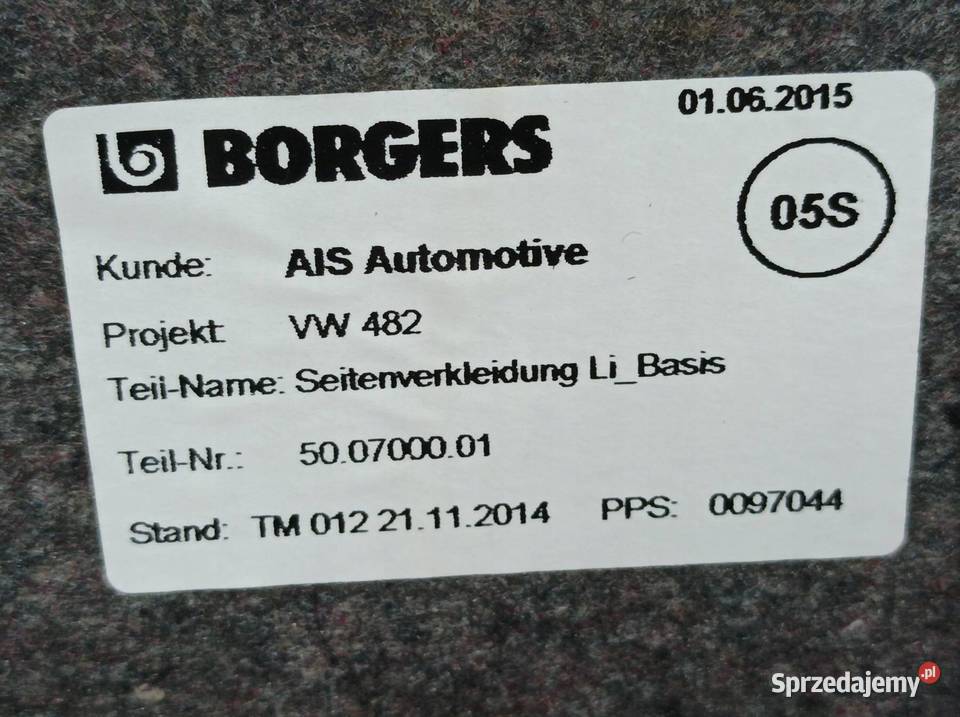 TAPICERKA BOCZEK BAGAŻNIKA LEWY PRAWY TYŁ KOMBI