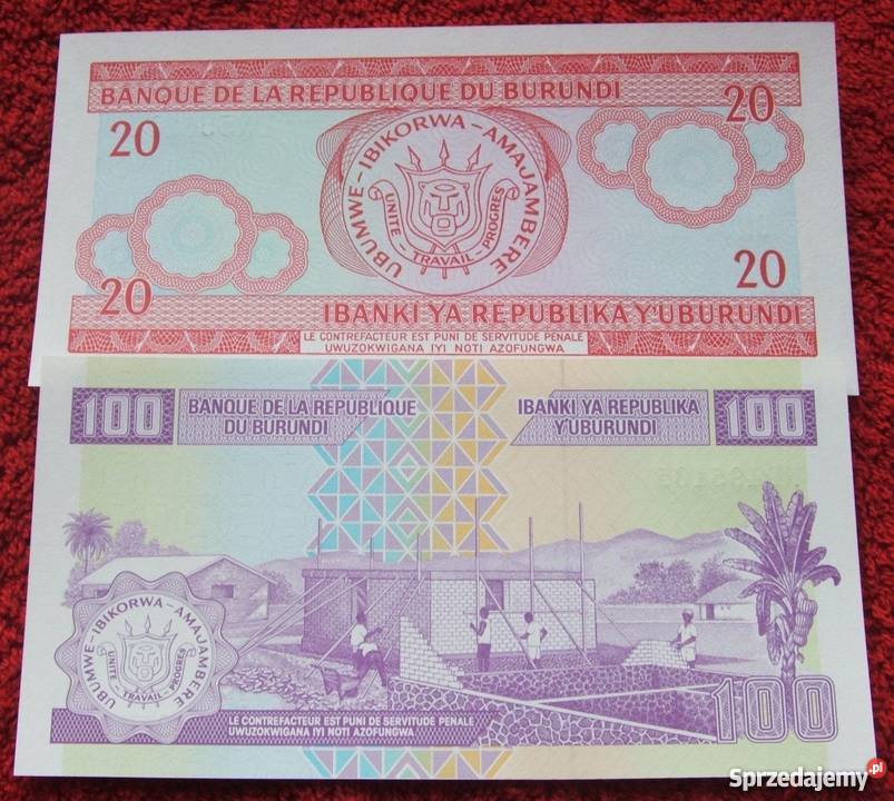 BURUNDI Kolekcjonerskie Banknoty Zestaw 2 sztuki