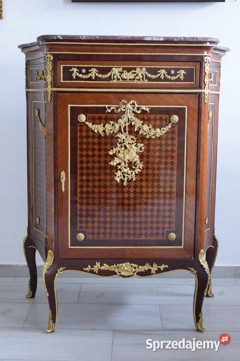 Drewniana Szafka Barkowa Komoda Szafa Marmurowy Kraków