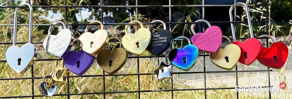 Złota KŁÓDKA MIŁOŚCI z kluczykiem pióro opolskie