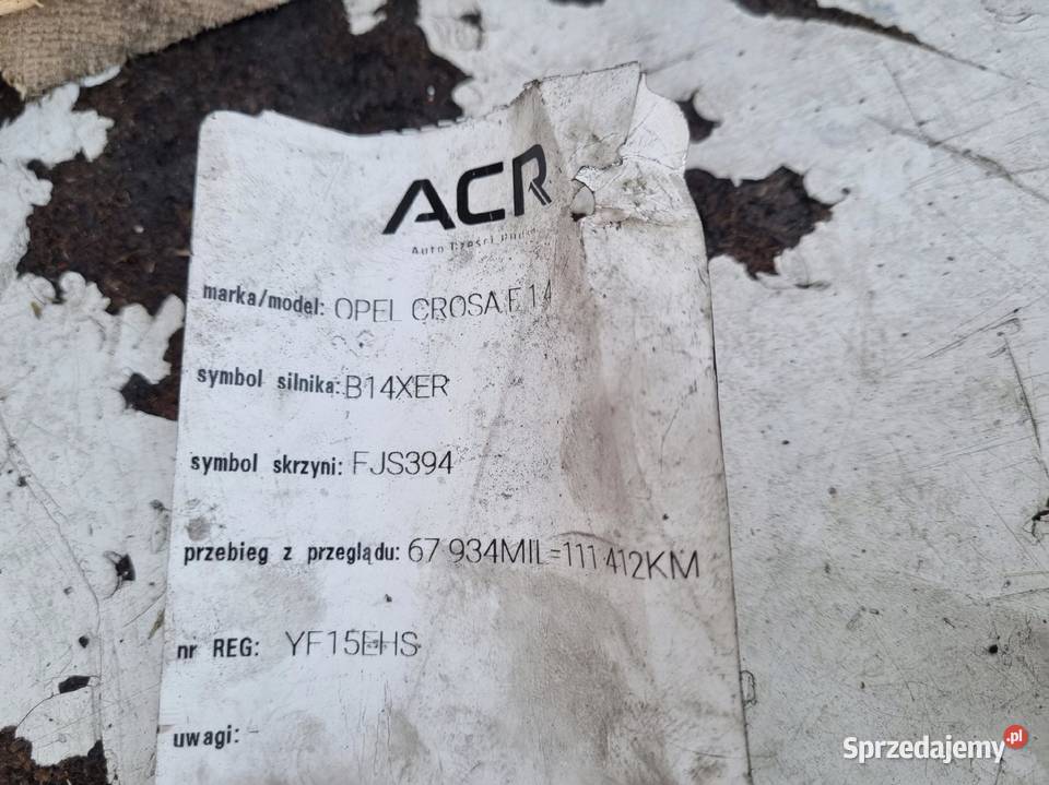 Opel Corsa E 14 16V SKRZYNIA BIEGÓW BFJS394 Chełm sprzedam