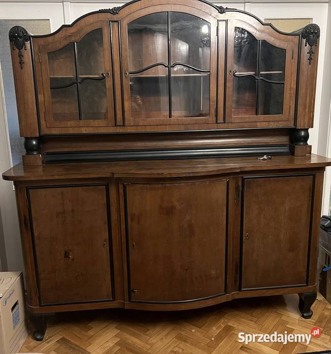 Zestaw mebli witryna i kredens z lat 20 antyki Rumia