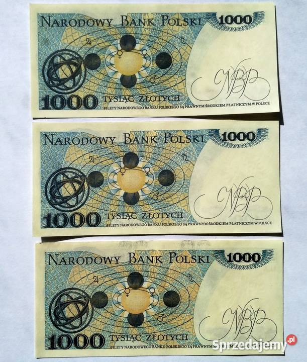 Banknot 1000 z 1982 Stan Rzeszów sprzedam