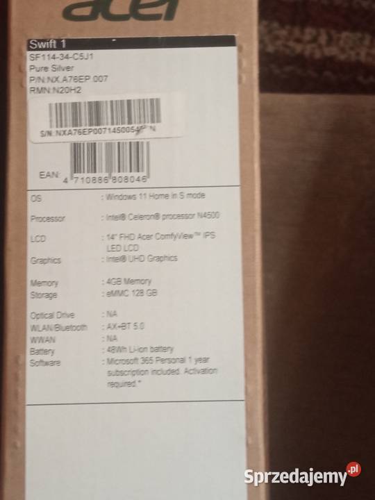 Sprzedam laptopa acer Myszków