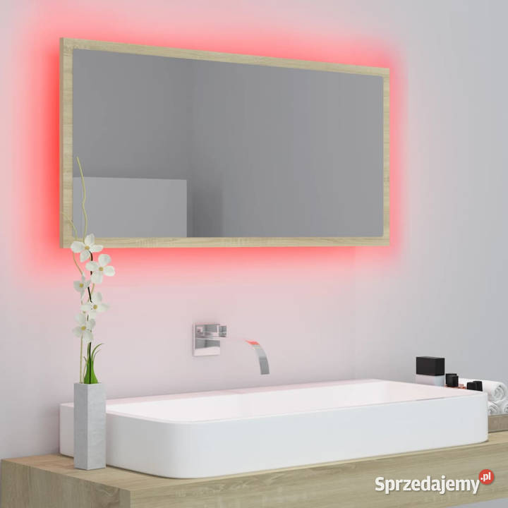 Lustro łazienkowe LED kolor dąb sonoma 90x85x37 Łazienkowe mazowieckie Warszawa