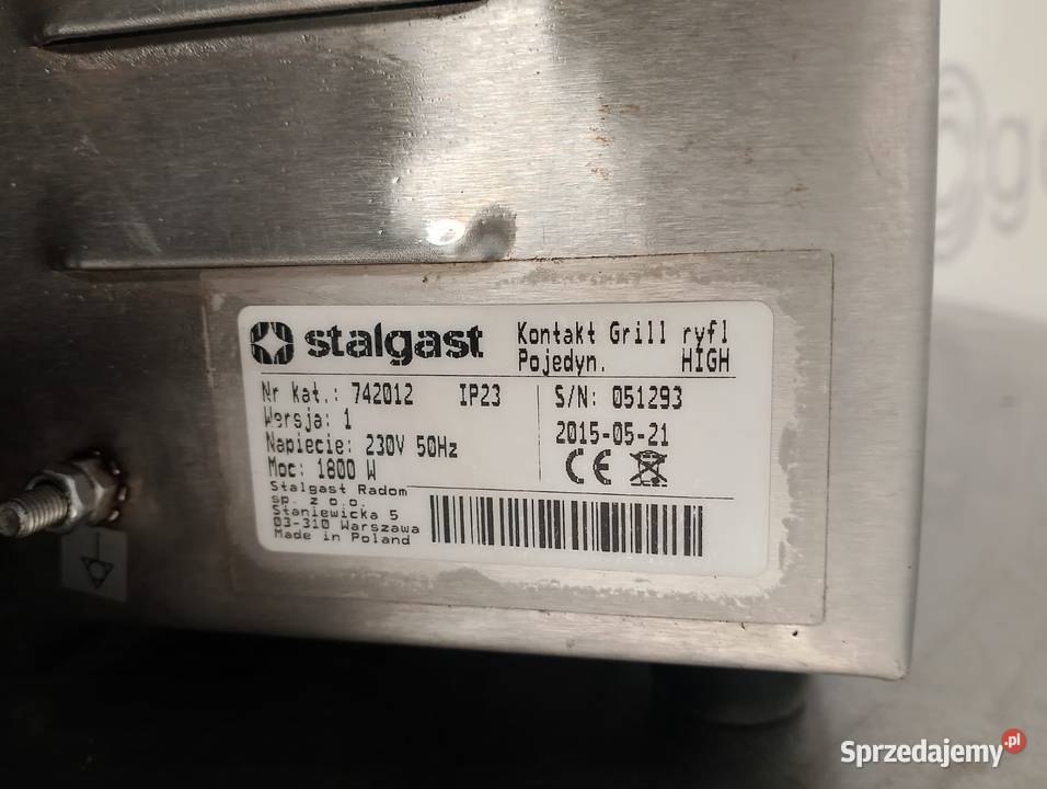 Kontakt grill pojedynczy ryflowany Caterina Wrocław